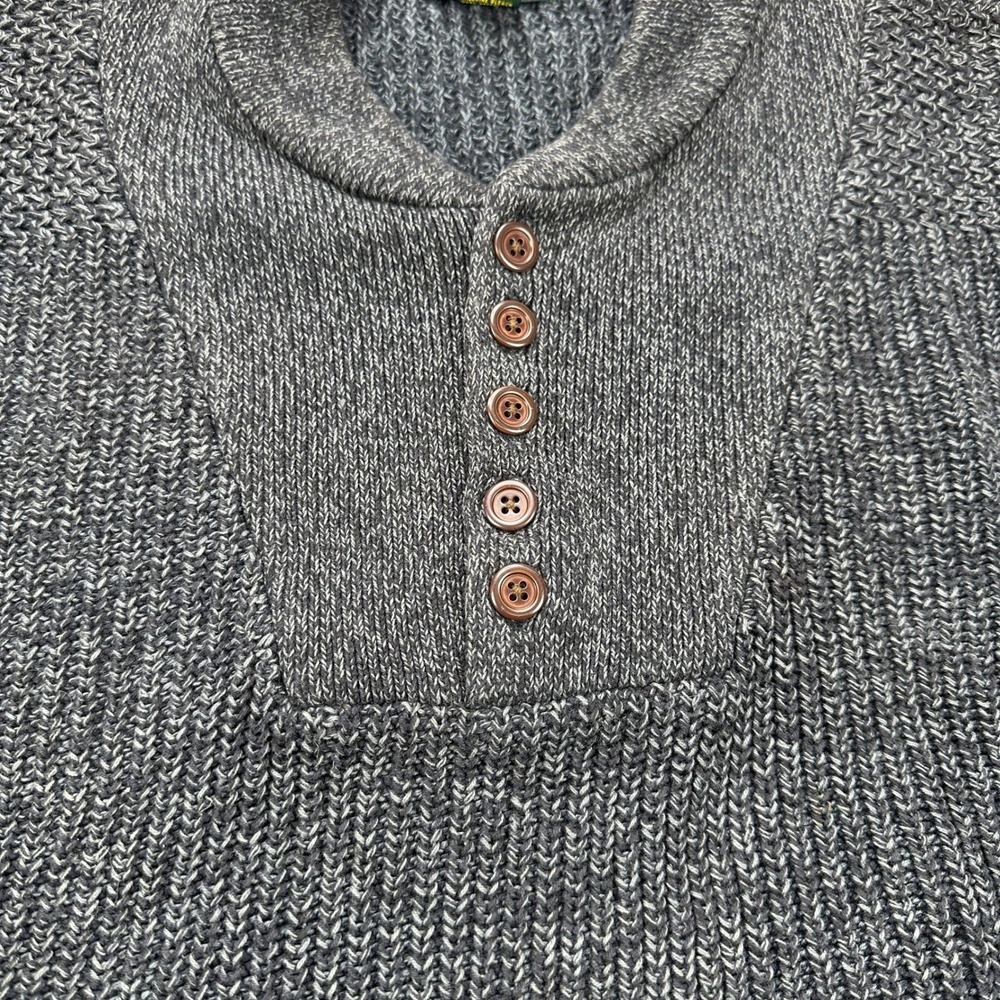 Club Room Mens 100% Cotton Shawl Collar Chunky Knit Sweater Small Dark Gray - Picture 6 of 16